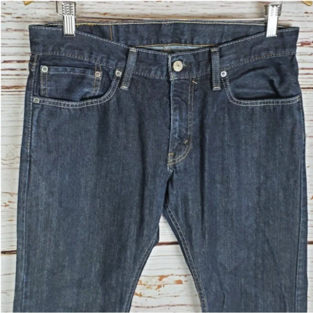 Levi's 514 Straight Leg Jeans Men's Size 32x32 Low Rise Blue Dark Wash Denim